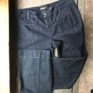 Eddie Bauer dark wash wide leg jeans size 14